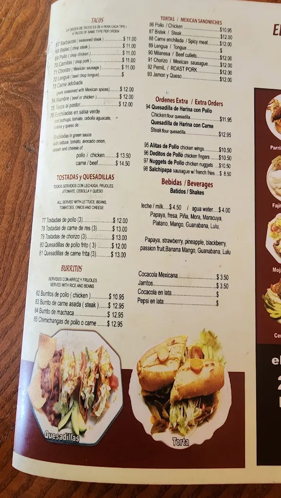 Menu_El Paraiso de Acapulco_Hopatcong, NJ_image_old_1