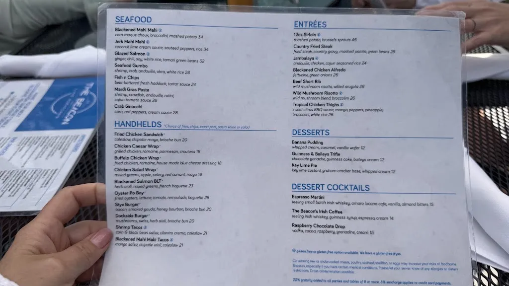 Menu_The Beacon_Hopatcong, NJ_image_old_2