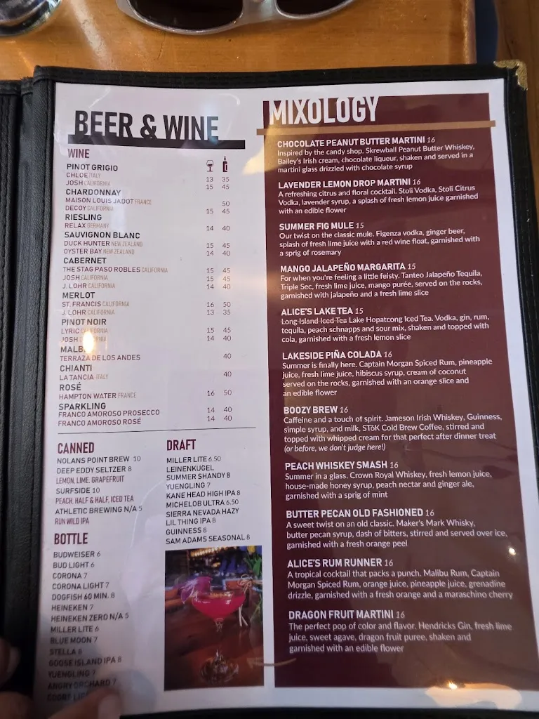 Menu_Alice's_Lake Hopatcong, NJ_image_old_2
