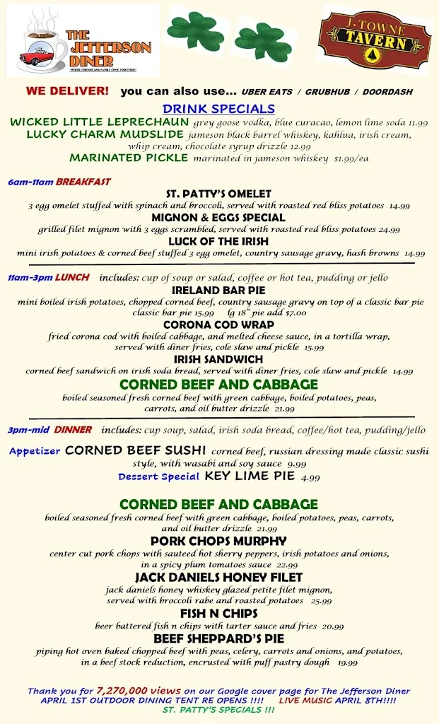 Menu_J Towne Tavern_Lake Hopatcong, NJ_image_old_1