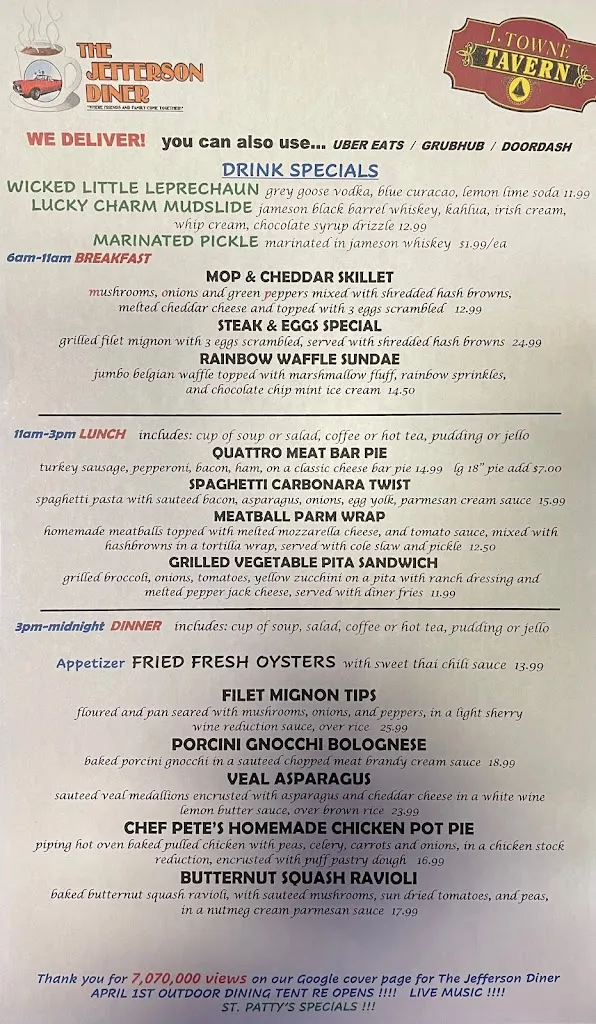 Menu_J Towne Tavern_Lake Hopatcong, NJ_image_old_2