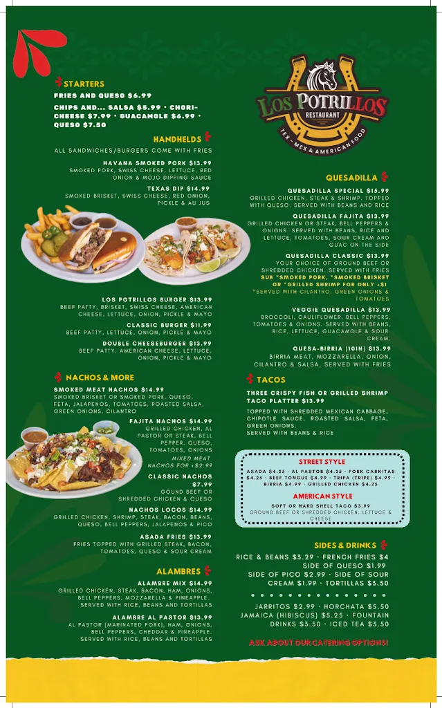 Menu_Los Potrillos Restaurant_Bloomington, IN_image_old_1
