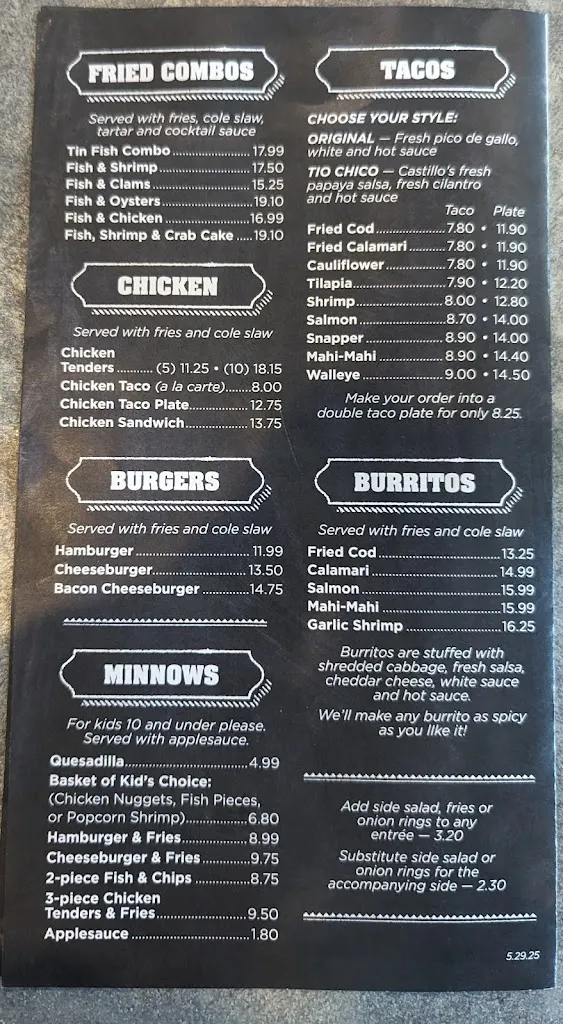 Menu_Tin Fish_Newburgh, IN_image_old_2