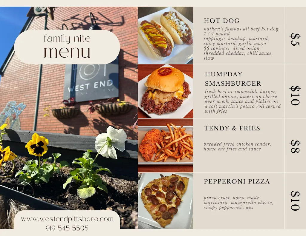 Menu_West End Kitchen_Pittsboro, NC_image_old_2