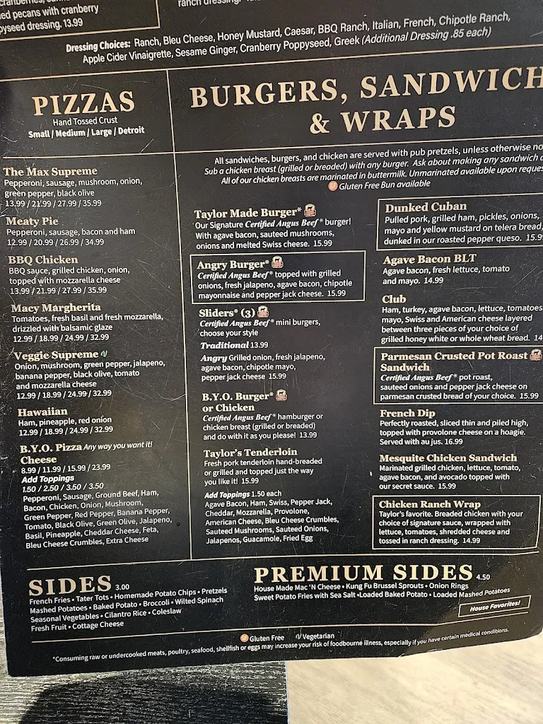 Menu_Taylor's Bar & Table_Pendleton, IN_image_old_2