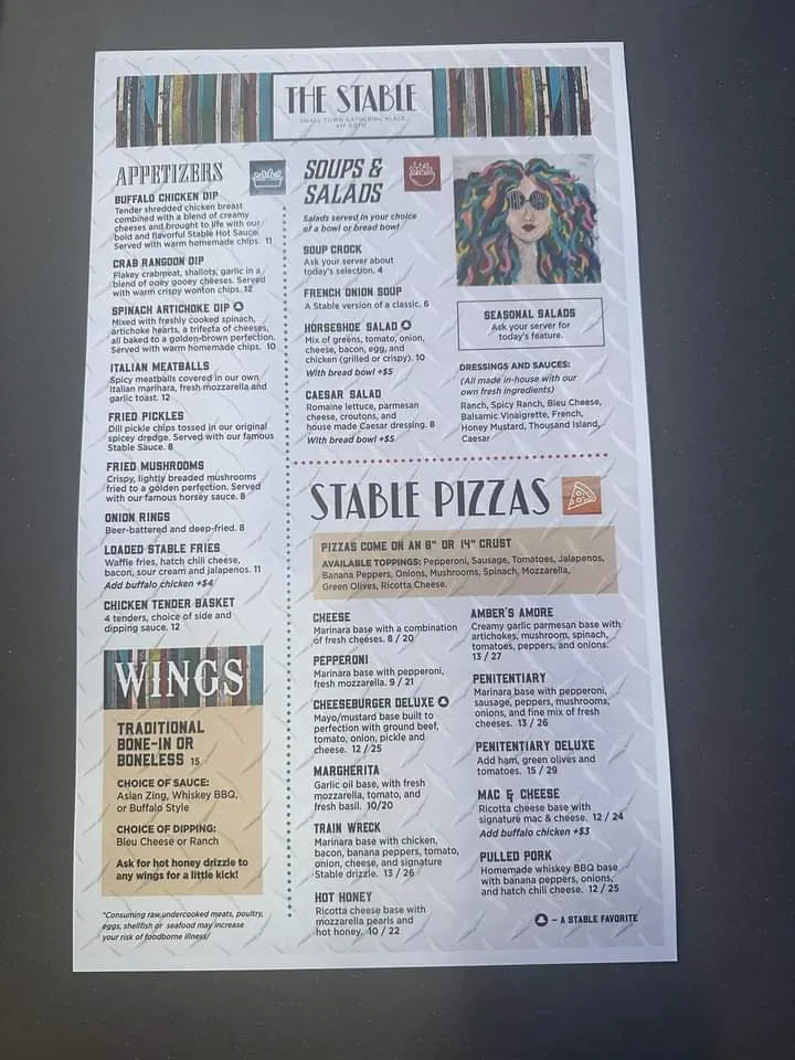 Menu_The Stable_Pendleton, IN_image_old_2