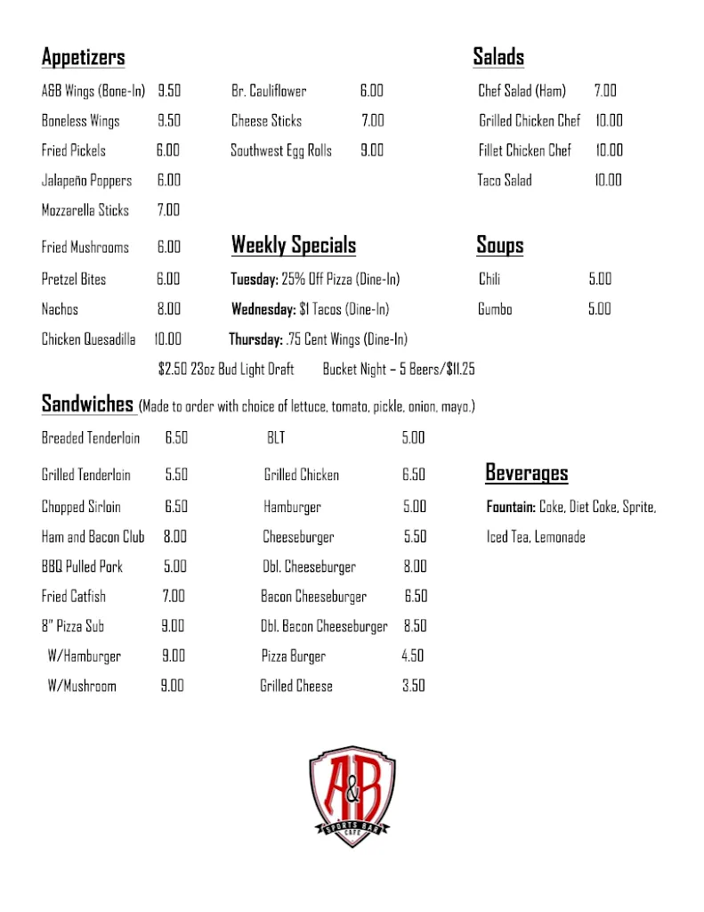Menu_A & B Cafe_Winchester, IN_image_old_2