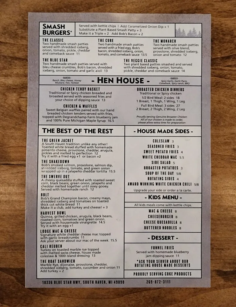Menu_The Lodge_South Haven, MI_image_old_2
