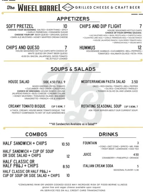Menu_The Wheel Barrel_Topeka, KS_image_old_2