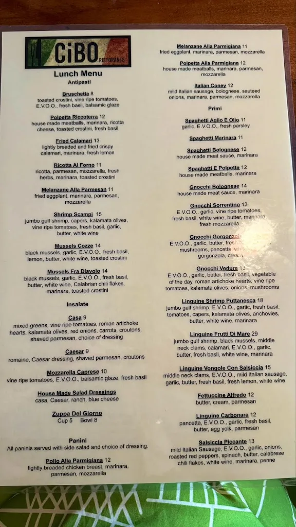 Menu_Cibo Ristorante_Columbia City, IN_image_old_2