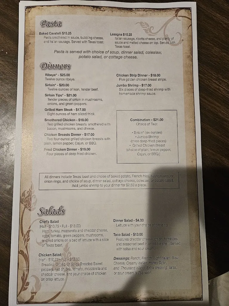 Menu_Patrick's Restaurant_Adel, IA_image_old_1