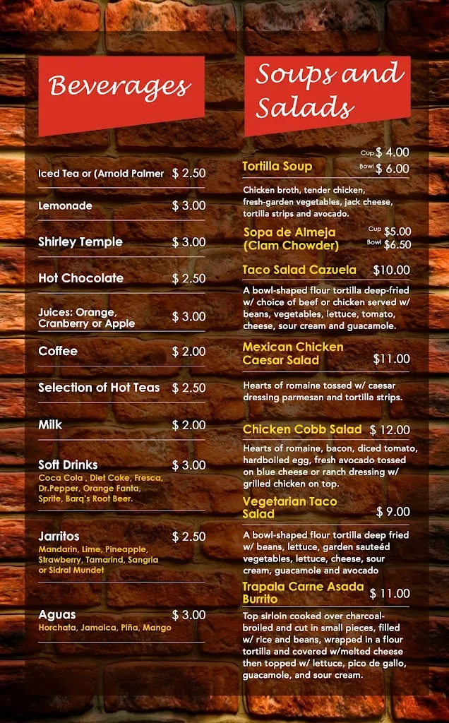 Menu_Trapala Restaurant LLC_Woodburn, OR_image_old_1