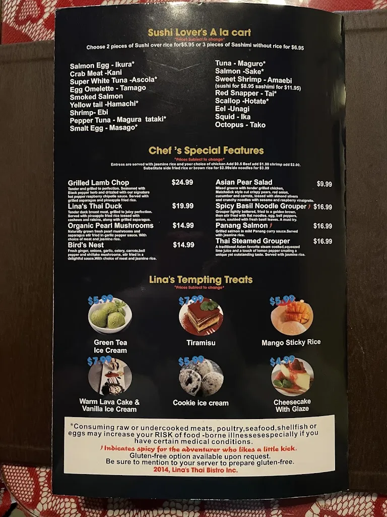 Menu_Lina's Thai Bistro_Dubuque, IA_image_old_3