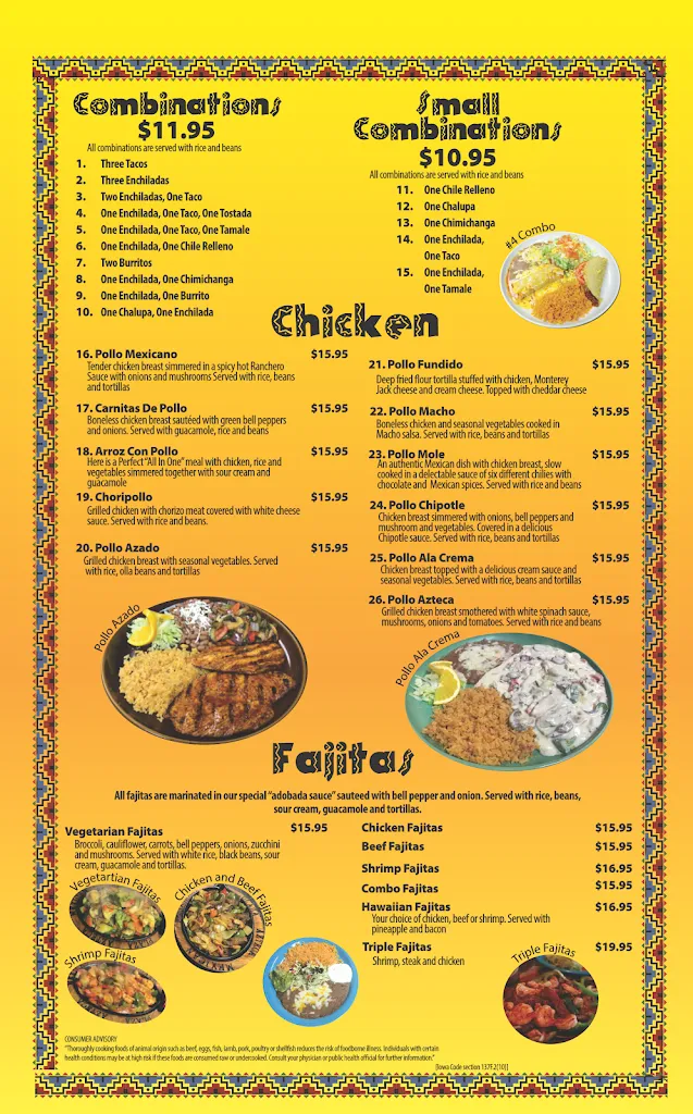 Menu_Plaza Azteca_Atlantic, IA_image_old_2