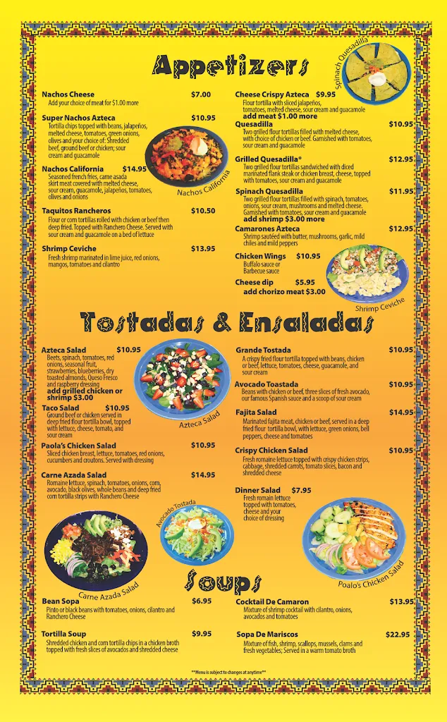 Menu_Plaza Azteca_Atlantic, IA_image_old_3