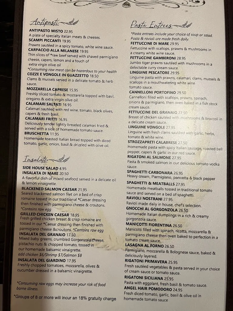 Menu_Il Granaio Authentic Italian Restaurant_Mount Vernon, WA_image_old_2