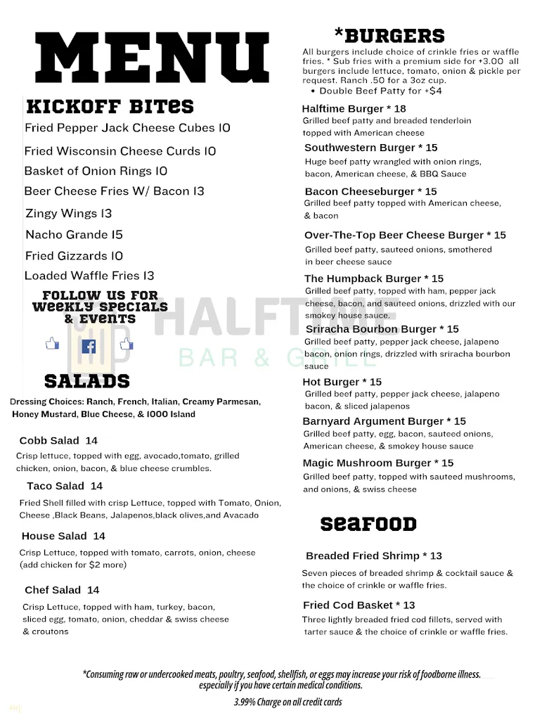 Menu_Halftime Bar & Grill_Pleasantville, IA_image_old_2