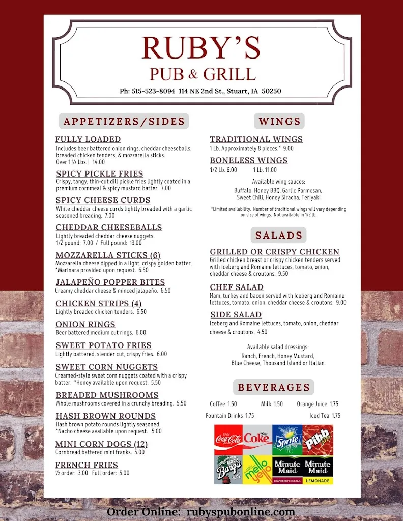 Menu_Ruby's Pub & Grill_Stuart, IA_image_old_1