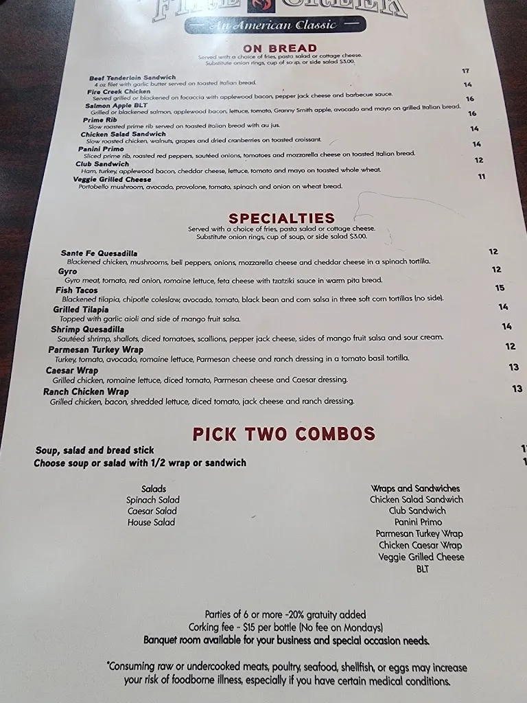 Menu_Fire Creek_West Des Moines, IA_image_old_2