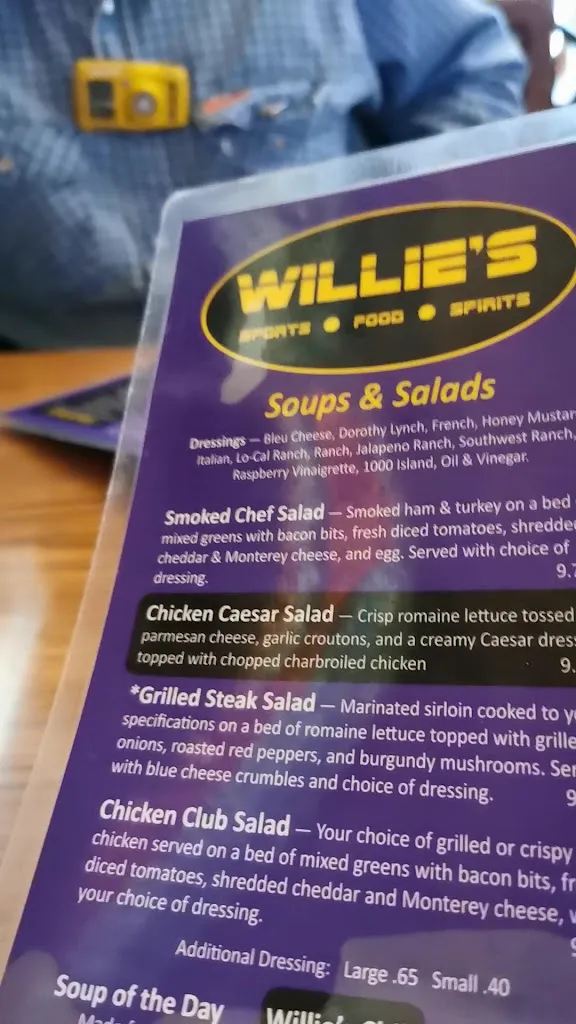 Menu_Willie's Sports Bar & Grill_El Dorado, KS_image_old_2