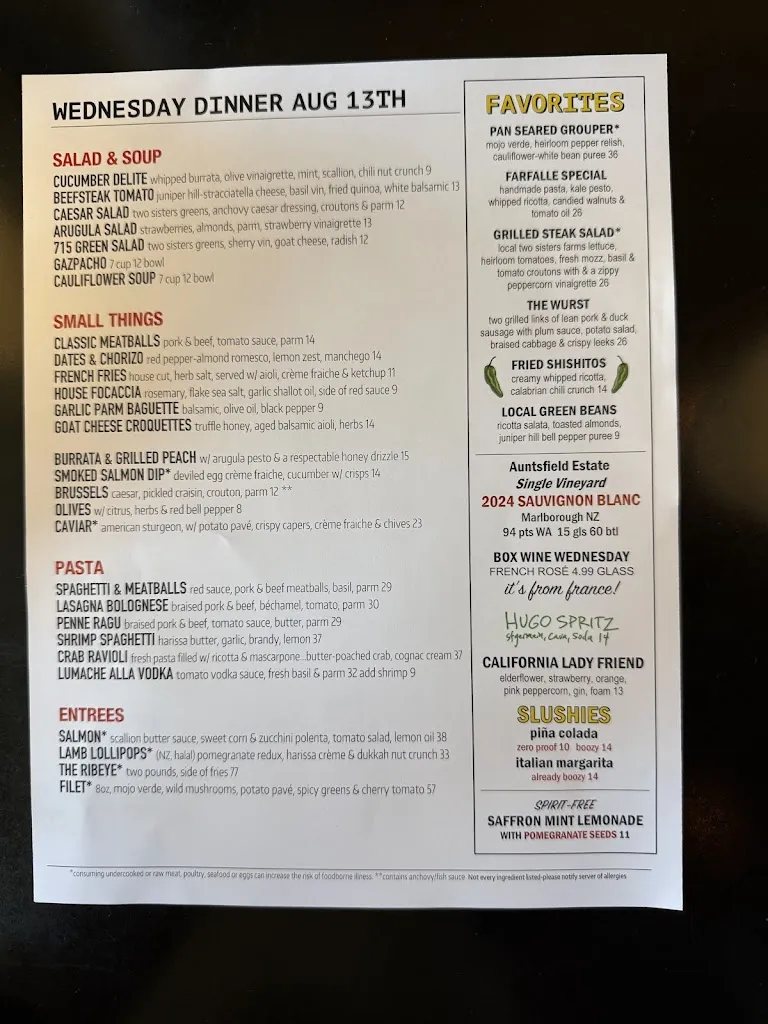 Menu_715 Restaurant_Lawrence, KS_image_old_2
