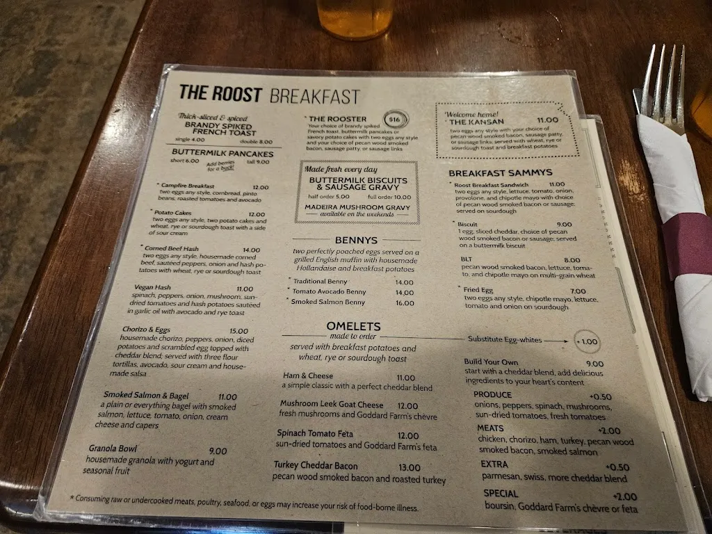 Menu_The Roost_Lawrence, KS_image_old_1