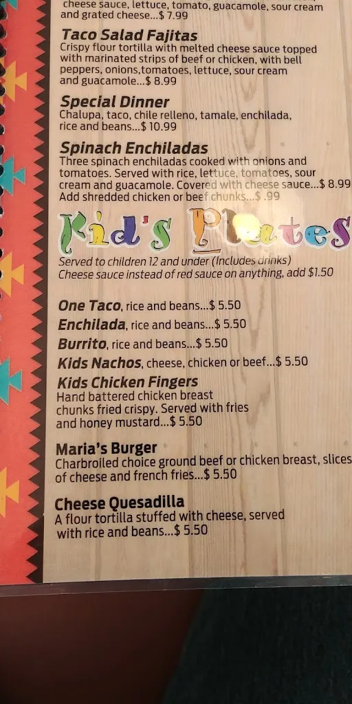 Menu_Maria Mexican Restaurant_Independence, KS_image_old_2