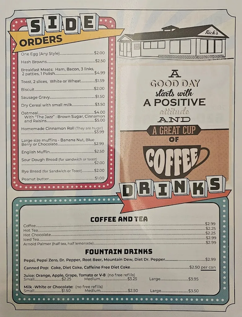 Menu_Rick's Restaurant_Pratt, KS_image_old_2