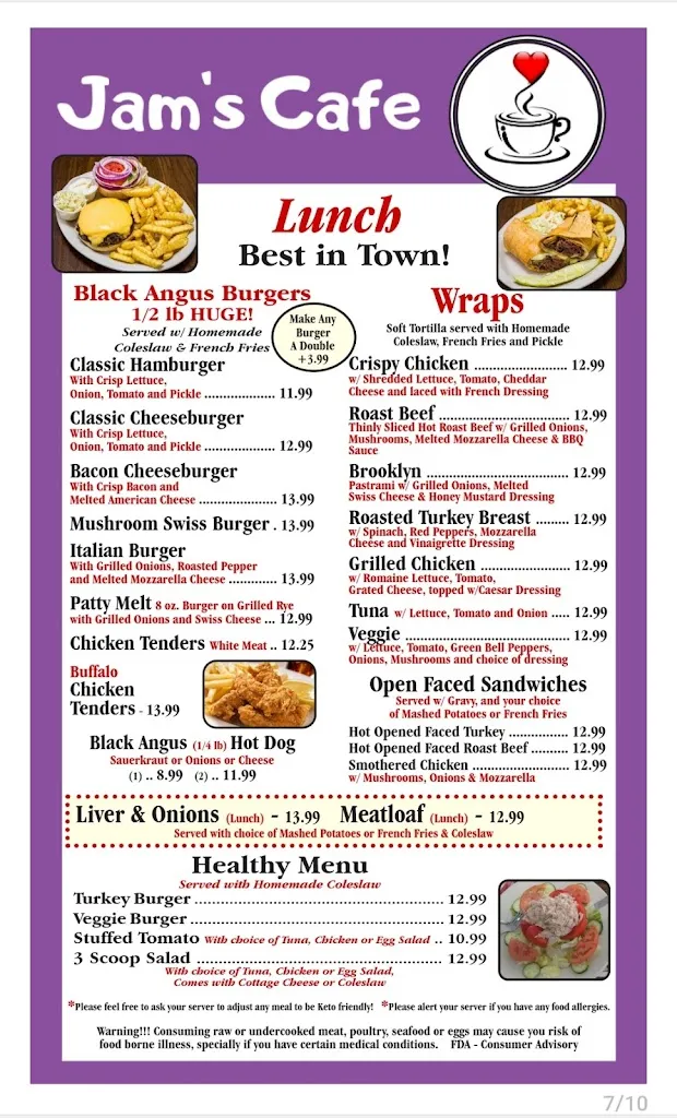 Menu_Jam's Cafe_Spring Hill, FL_image_old_1