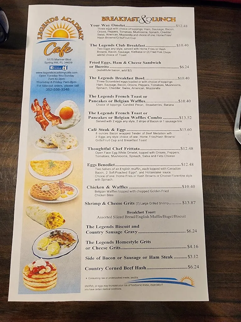 Menu_Legends Academy Cafe_Spring Hill, FL_image_old_3