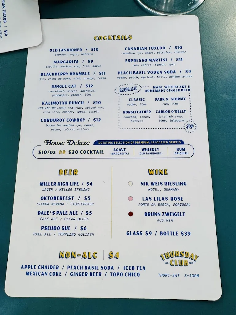 Menu_Thursday Club_Topeka, KS_image_old_2