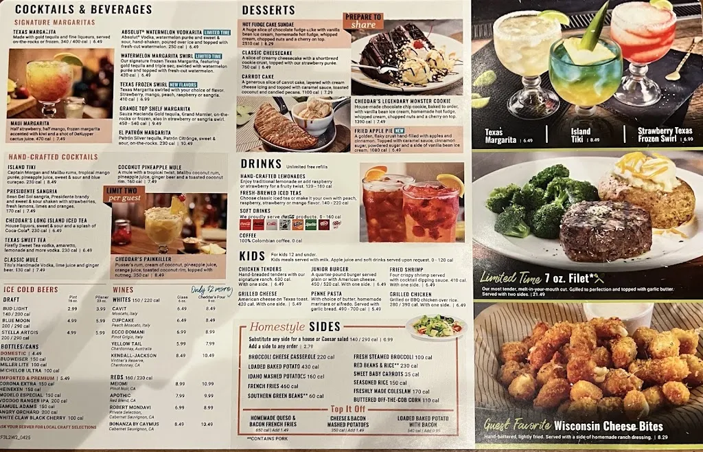 Menu_Cheddar's Scratch Kitchen_Florence, KY_image_old_2