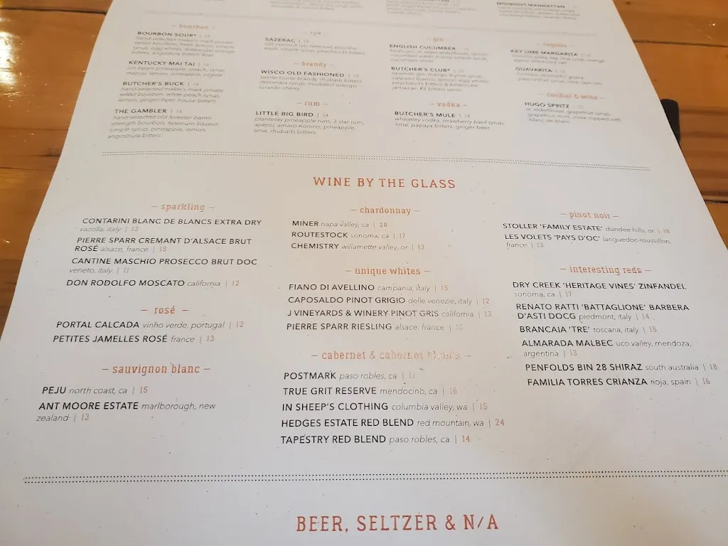 Menu_The Butcher's Tale_Minneapolis, MN_image_old_1