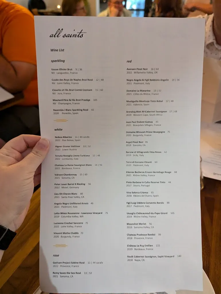 Menu_All Saints Restaurant_Minneapolis, MN_image_old_2