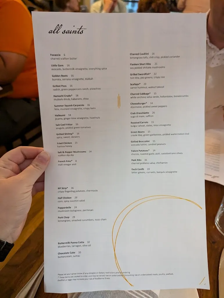 Menu_All Saints Restaurant_Minneapolis, MN_image_old_3
