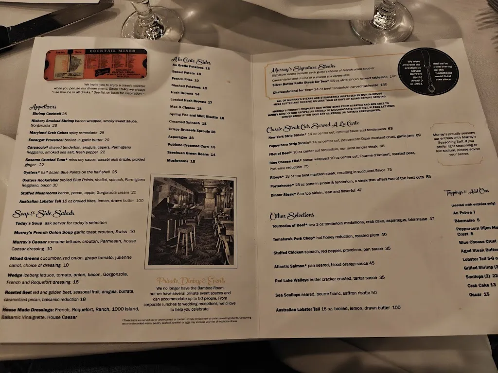 Menu_Murray's_Minneapolis, MN_image_old_2