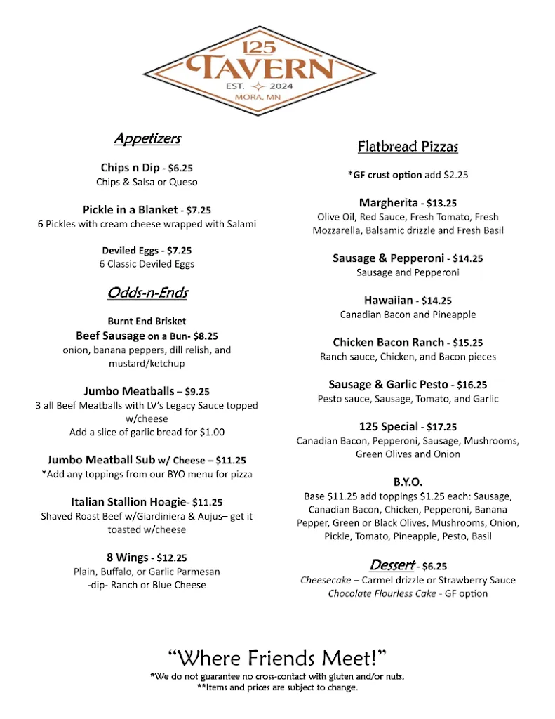 Menu_125 Tavern_Mora, MN_image_old_1