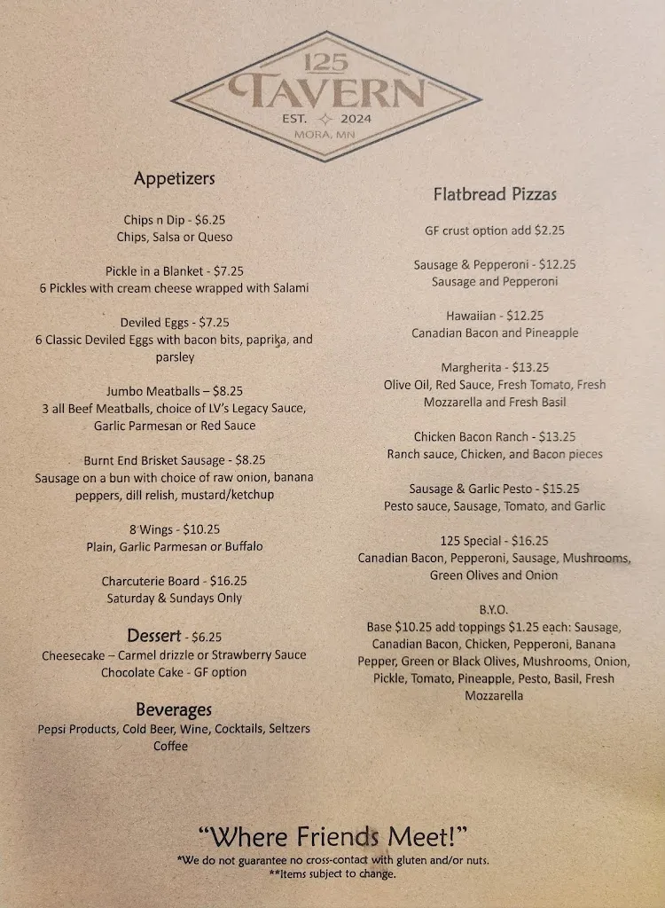 Menu_125 Tavern_Mora, MN_image_old_2