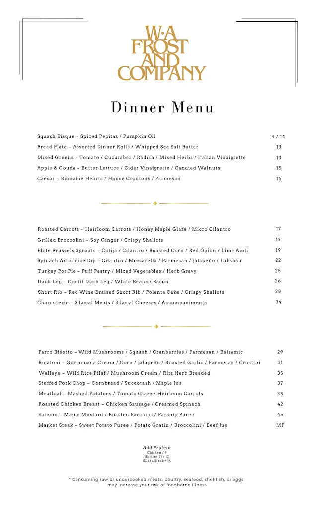 Menu_W.A. Frost & Company_St Paul, MN_image_old_1