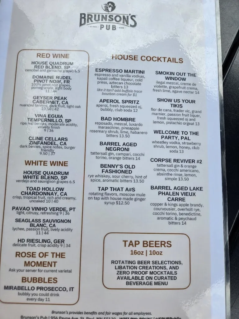 Menu_Brunson's Pub_St Paul, MN_image_old_3