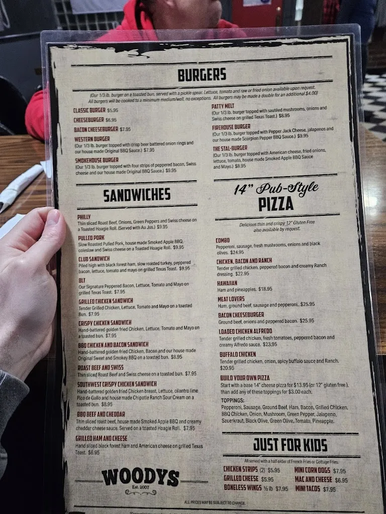 Menu_Woody's Bar & Grill_Greenwald, MN_image_old_1