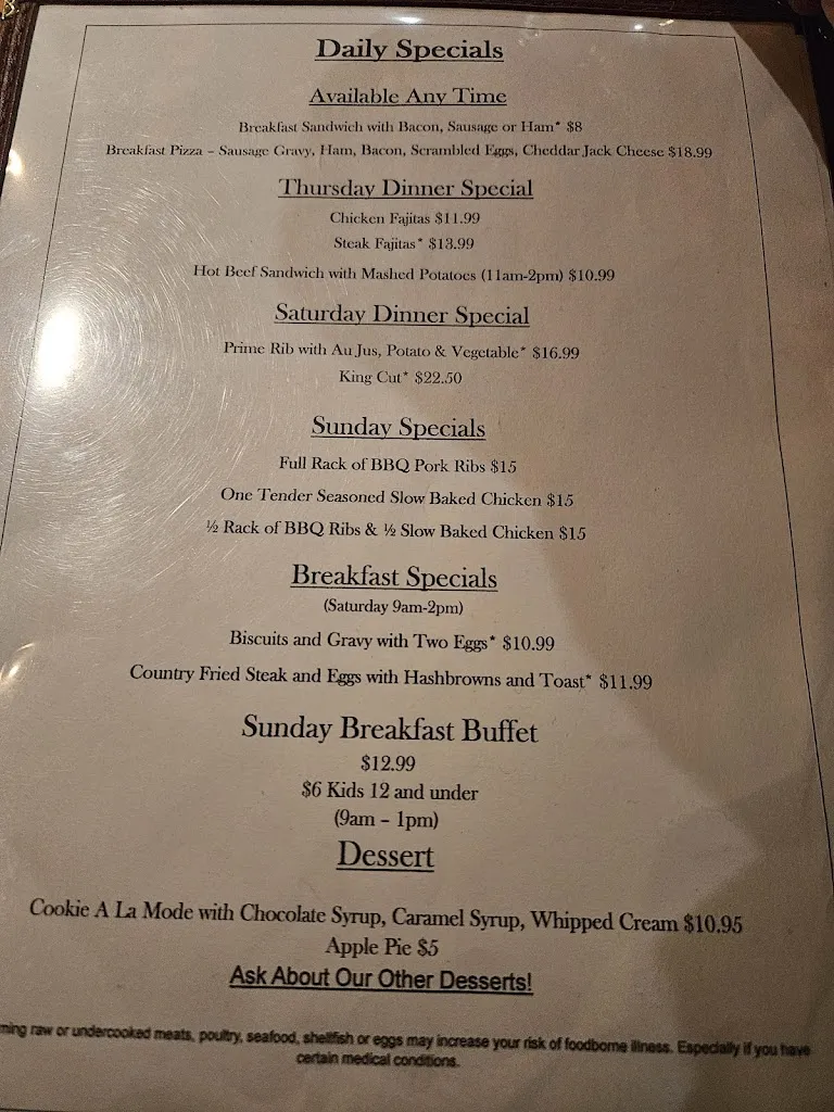 Menu_Cowboy's Saloon_Circle Pines, MN_image_old_1