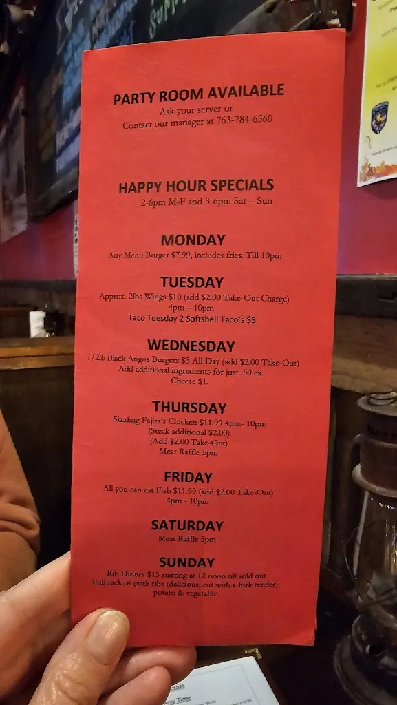 Menu_Cowboy's Saloon_Circle Pines, MN_image_old_2
