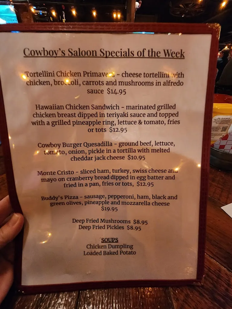 Menu_Cowboy's Saloon_Circle Pines, MN_image_old_3