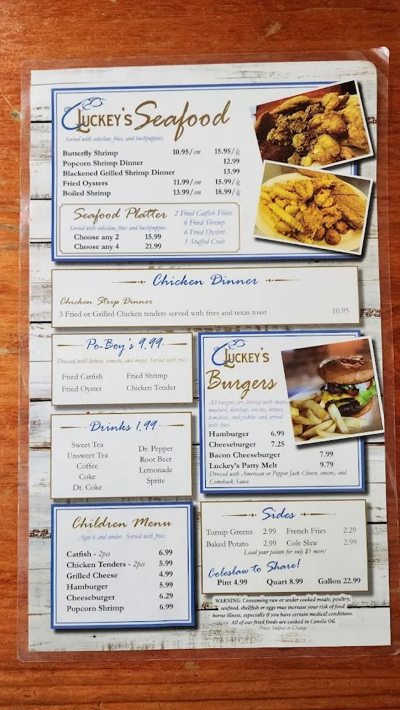 Menu_Luckey’s Fish House_Mize, MS_image_old_2