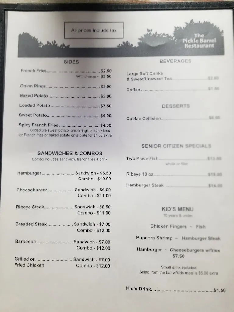 Menu_Pickle Barrel_Amory, MS_image_old_2