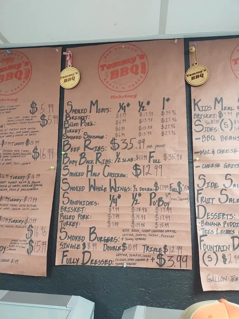 Menu_Tommy's BBQ_Vicksburg, MS_image_old_2