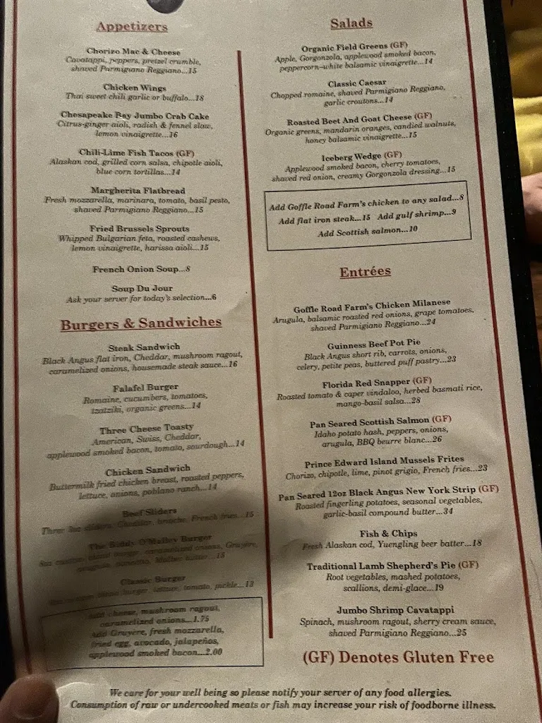Menu_Biddy O'Malley's_Northvale, NJ_image_old_3