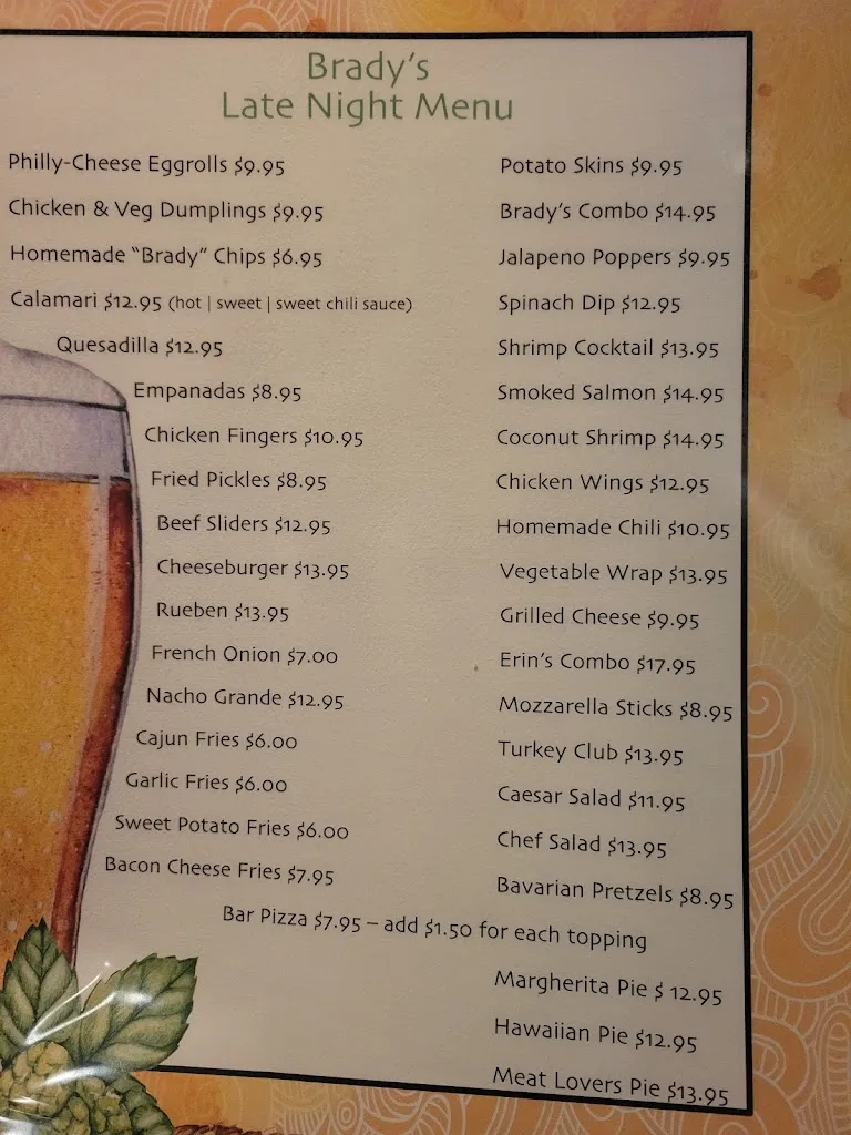 Menu_Brady's Fox Hunt Inn_Northvale, NJ_image_old_3