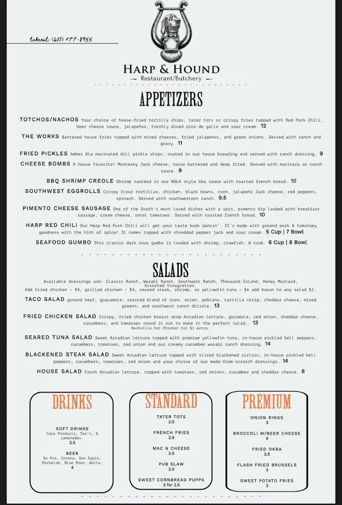 Menu_Harp & Hound Restaurant & Butchery_Ellisville, MS_image_old_2